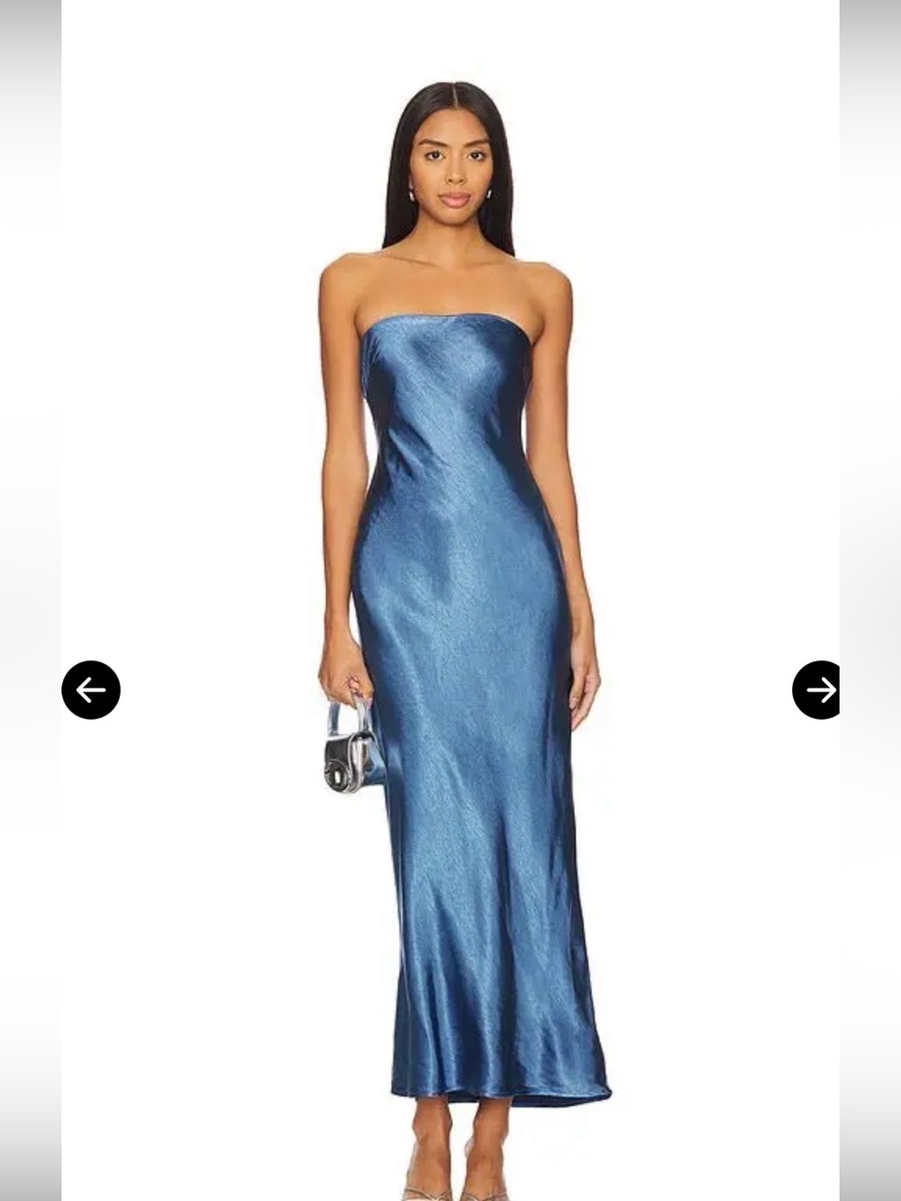 More To Come Emma Strapless Maxi Dress in Navy